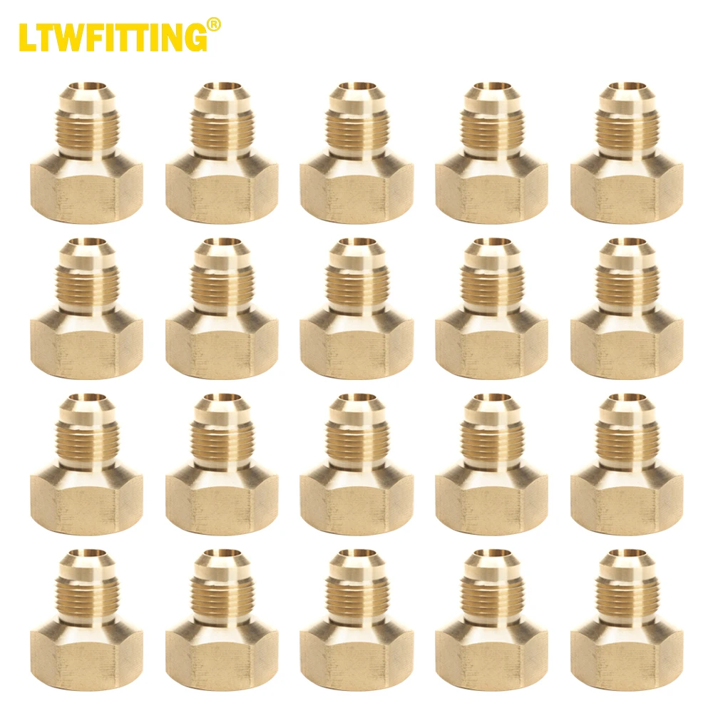 

LTWFITTING Brass Flare 1/2" OD x 3/4" Female NPT Female Connector Tube Fitting(Pack of 20)