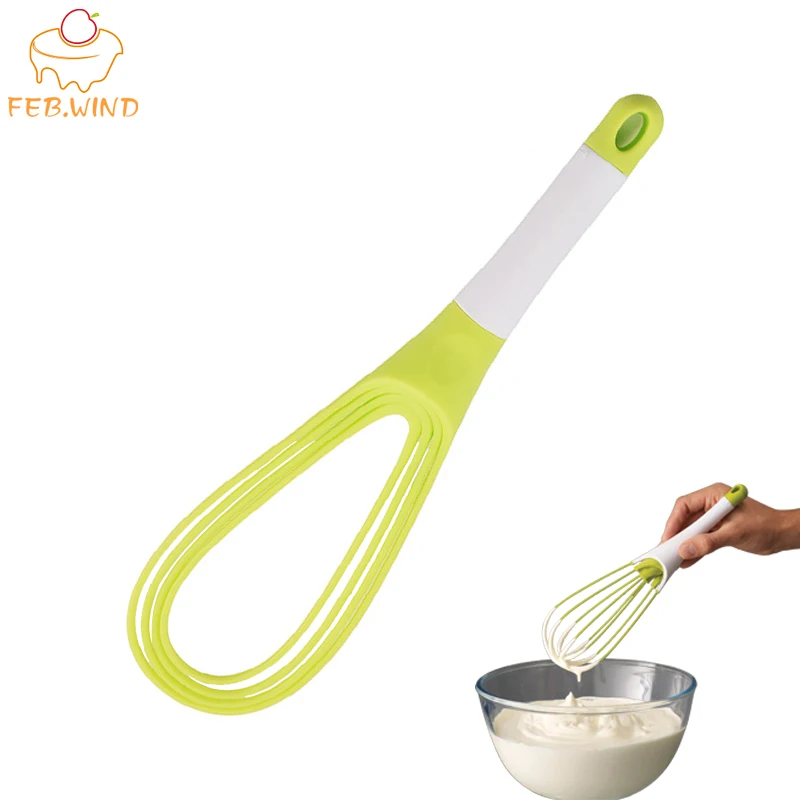 Multi-verwenden 2-In-1 Silikon Flache Und Ballon Schneebesen Für Backen  Hand Küche Schneebesen Draht Peitsche für Blending Ei Beater Pastry  werkzeuge