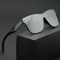 Lunettes de soleil de luxe surdimensionnées pour femmes, anti-reflets, miroir, carrées, en plastique 6