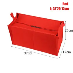Durable Felt Handbag Organizer with Internal Storage and Portable Support - L (Red)