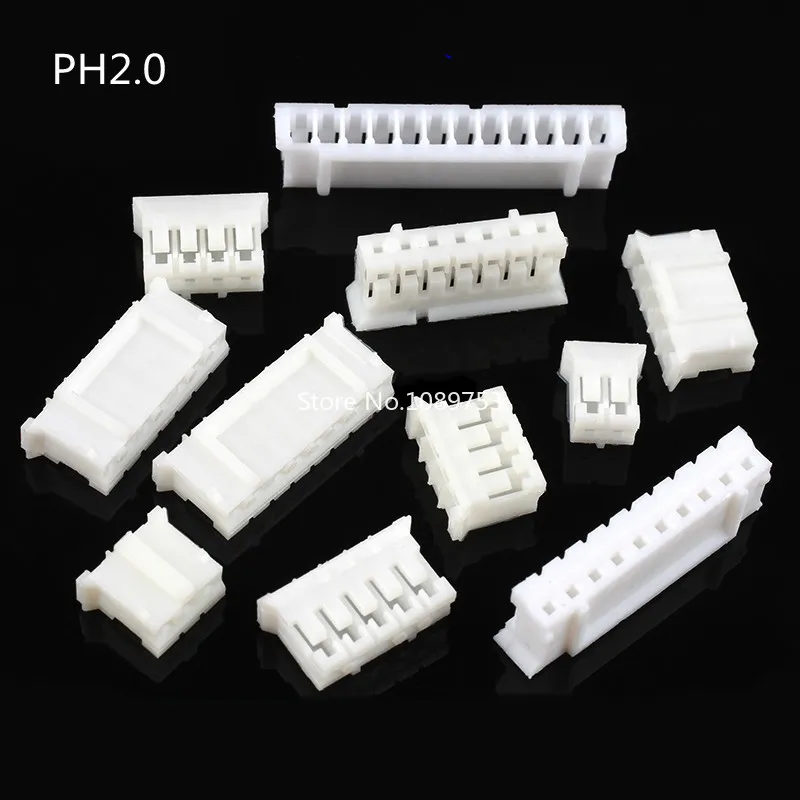 100개 JST SH ZH PH XH 커넥터 하우징 1.0mm 1.25mm 1.5mm 2.0mm 2.54mm 2P 3P 4P 5P 6P 7P 8P 10P 플라스틱 플러그 쉘 모음