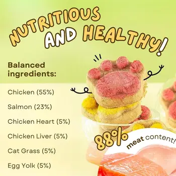 Paw Shape Cat Snack OralCleaning Cat Snacks Kitten Treats Paw Shape Cat Food Footprint Shaped Chewy Cat Treats​