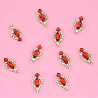 10pcs Gold 3D Nail Art Charms Shape Crystal Rhinestone Stones Nail Jewelry For Acrylic Nail Designer Accessories Decor NJ23912-3 2