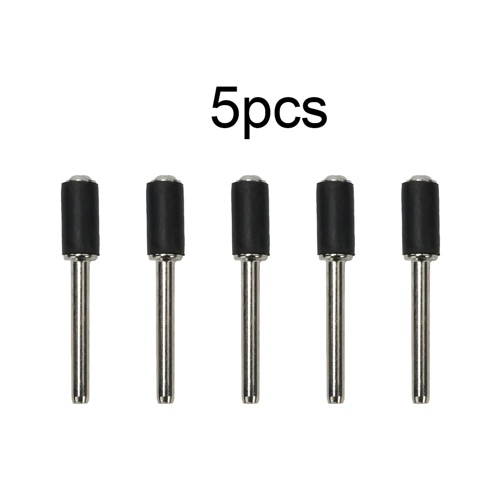 

5Pcs Sanding Mandrels 0.39inch 3.17mm Rubber Shank Mandrels Silver Abrasive Tools Black Drum Sanding Kit Metal Rotary Tools