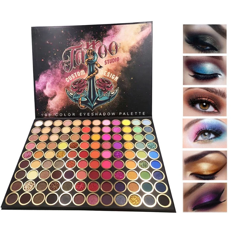 

108 Color Eye Shadow Plate Durable Waterproof Pearl Matt Easy To Color Eyeshadow Palette Neon Eyeshadow Palette