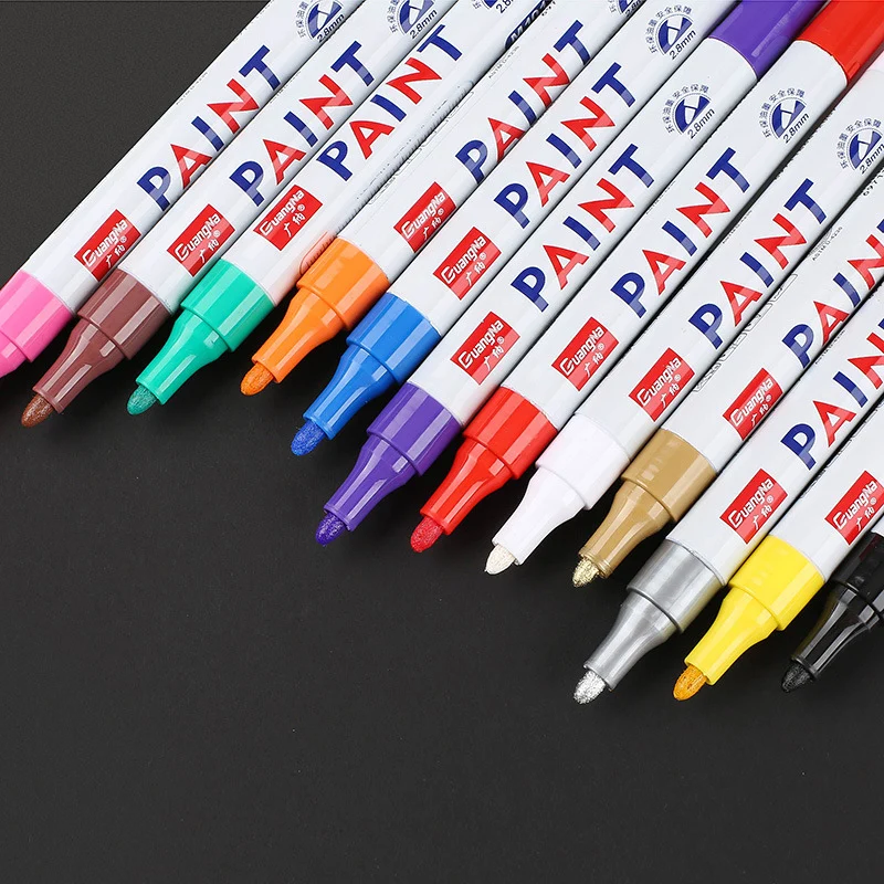 1pc waterproof color markers durable white markers pneumatic markers rubber  fabric metal paint permanent face paint marker pen - AliExpress