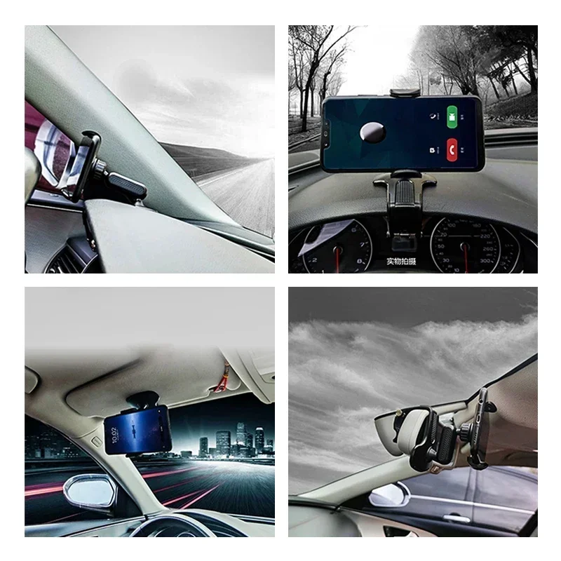 Car Mobile Phone Holder Easy Clip Mount Stand Panel Multi-Functional Universal Dashboard GPS Navigation Bracket Holder