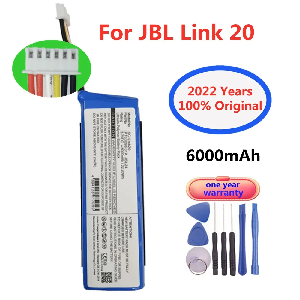 

2022 Original P763098 01A JBL24 6000mAh Speaker Replacement Battery For JBL Link20 Link 20 Wireless Bluetooth Speaker Batteries