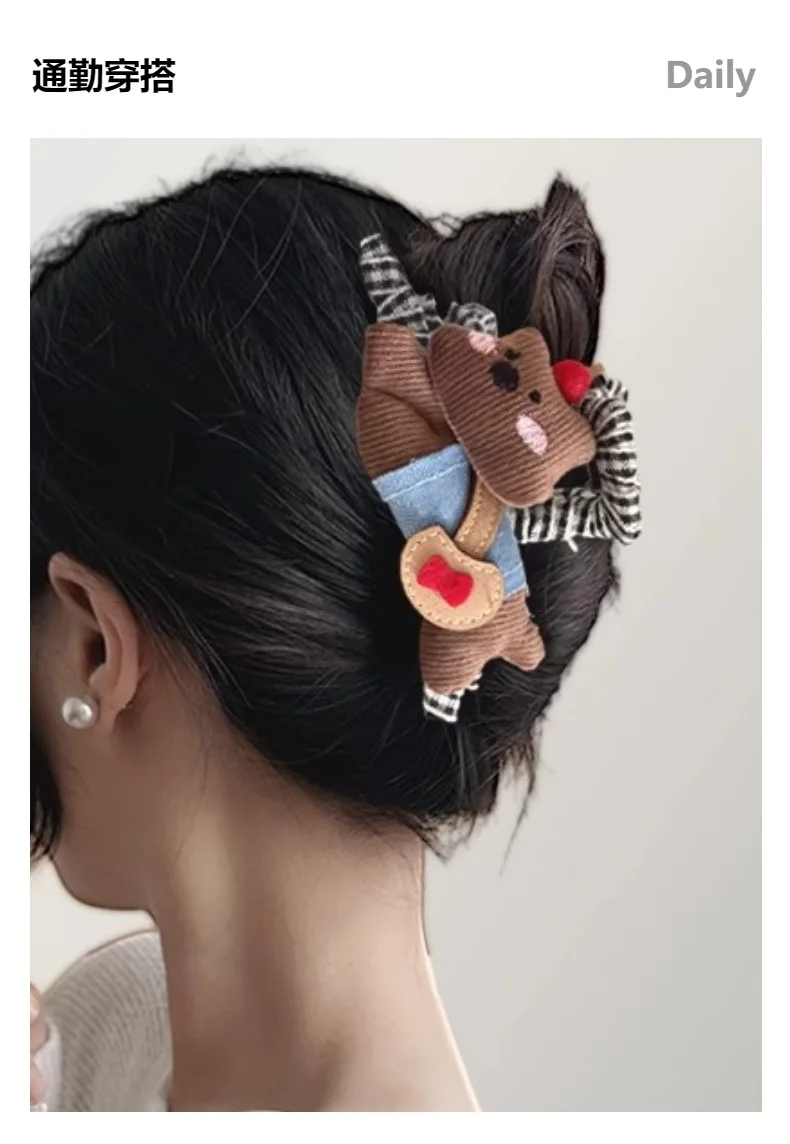 Frauen neue Klaue Clips süße Spaß Cartoon Hund Schleife Haarspange Puppe Klaue Clip Hai Clip Haar-Accessoire süße Stil Haar-Accessoires – Detail 4