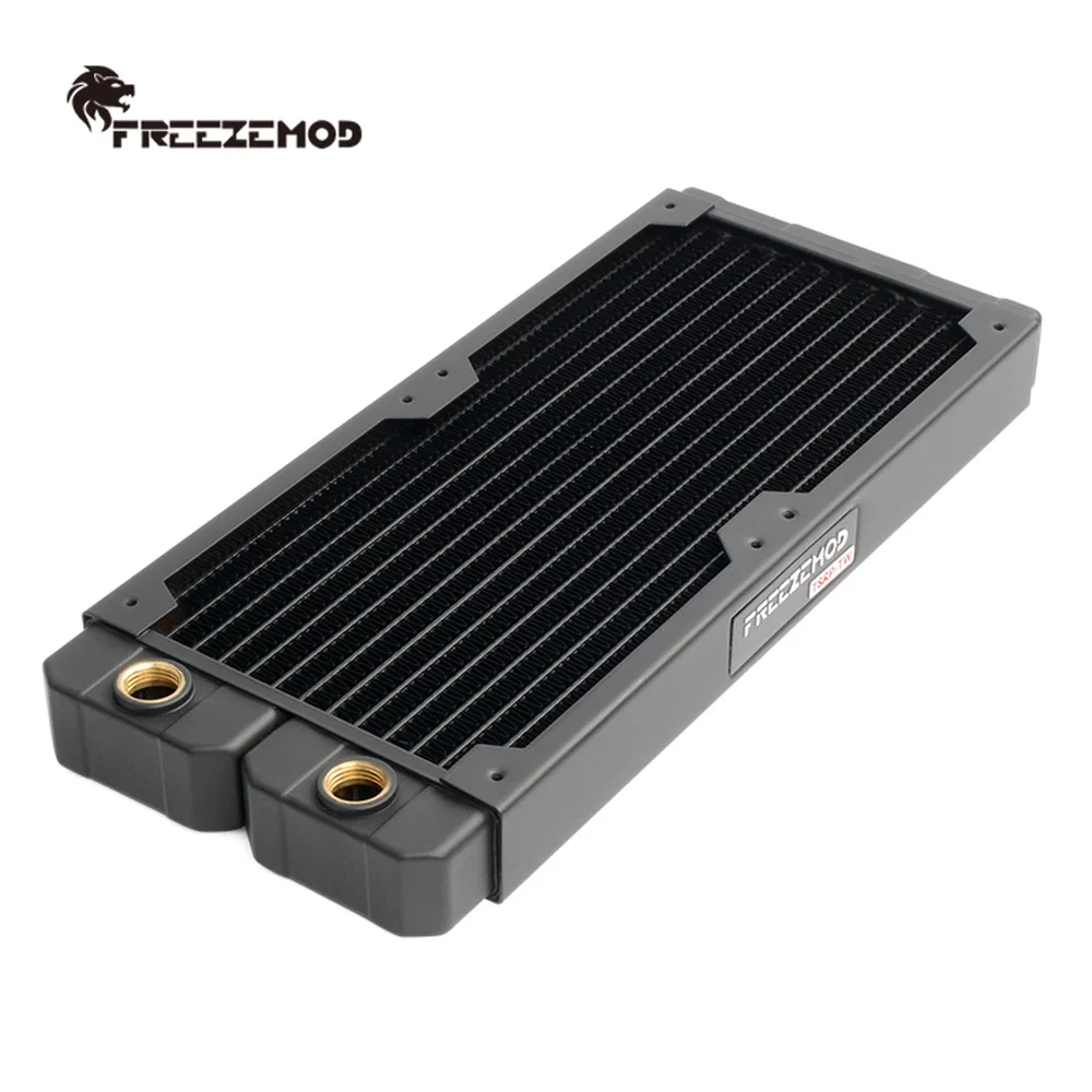 Zemod-copper Liquid Cooling Radiator Refrigerador de Água Ventilador Duplo 14 Flat Tube Fin 12cm Fan Bit Dissipador de Calor 240 mm 24cm - Imagem 2