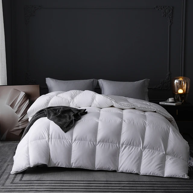 Couette de couette ultra légère haut de gamme en duvet d'oie 95% pur – Ultra douce, respirante et confortable longue durée, taille Queen 3