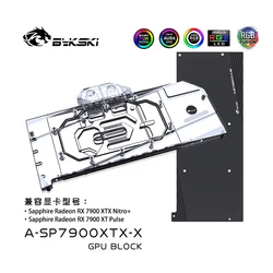 Bykski GPU Block Use for Sapphire Radeon RX 7900 XTX Pulse /Nitro + Video Card Water Cooling / Full Cover Radiator A-SP7900XTX-X