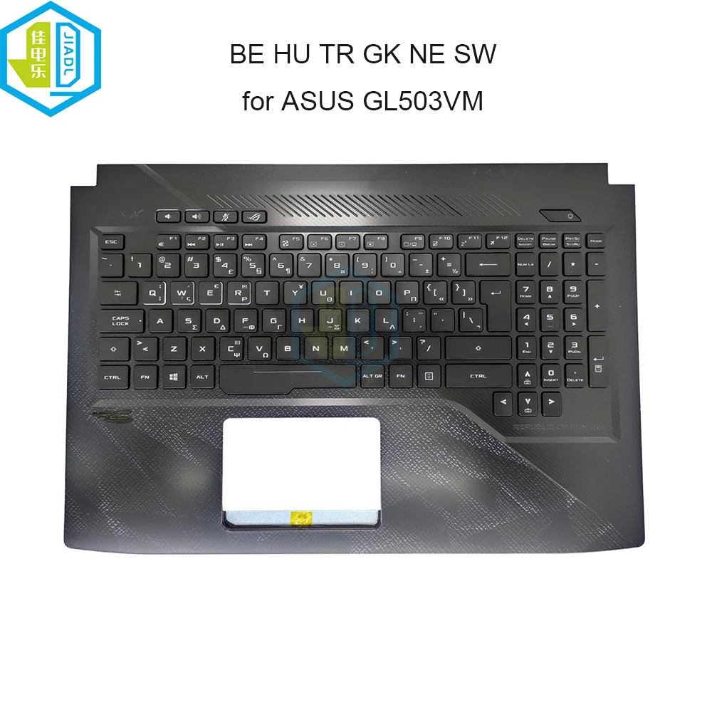 

BE GK HU NE SW TR Backlit Keyboard Palmrest For ASUS Rog Strix GL503 GL503V GL503VM Notebook Keyboards Backlight Upper Case