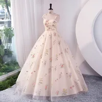 Luxury Floral Embroidery Long Prom Evening Wedding Shooting Dresses Women 2025 Summer Party Formal Occasions Reception Dress - Image 2