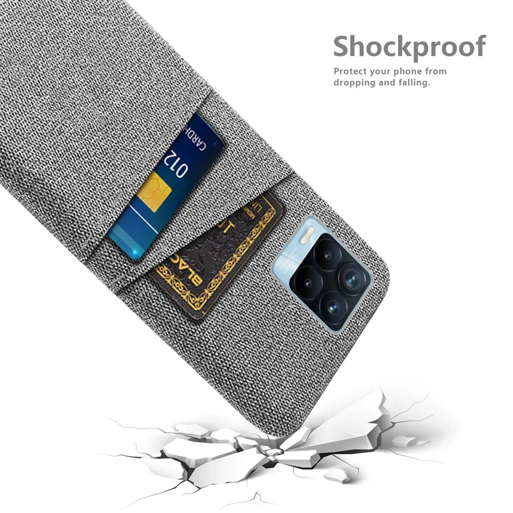 Luxury Fabric Wallet Case with Dual Card Holder