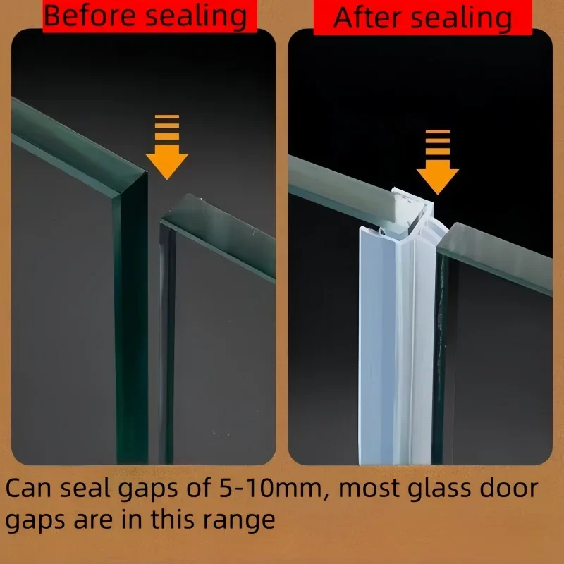 1roll selfadhesive Shower Stall Seal Frameles Glass Door Sealing Strip Weatherstripping Draft Stopper Rubber Transparent Sealing