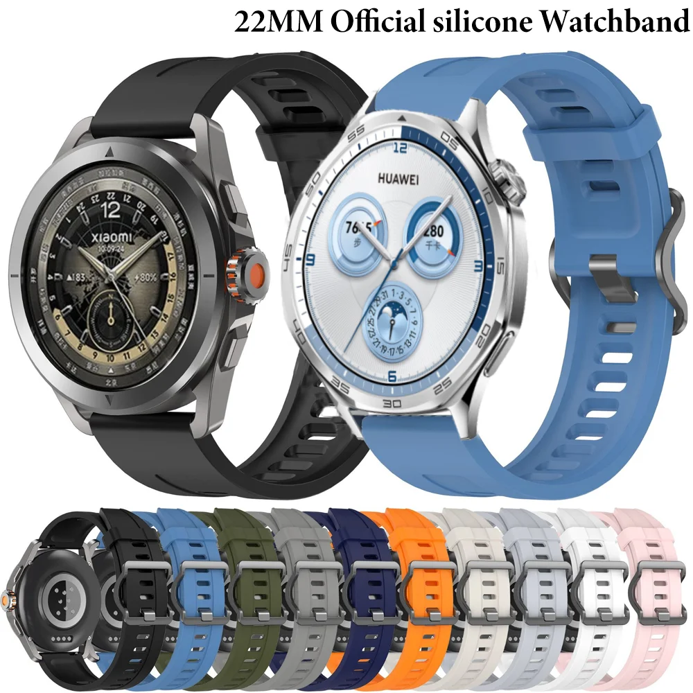 22mm Original Silicone Sport Watch Strap - Universal Fit Bracelet