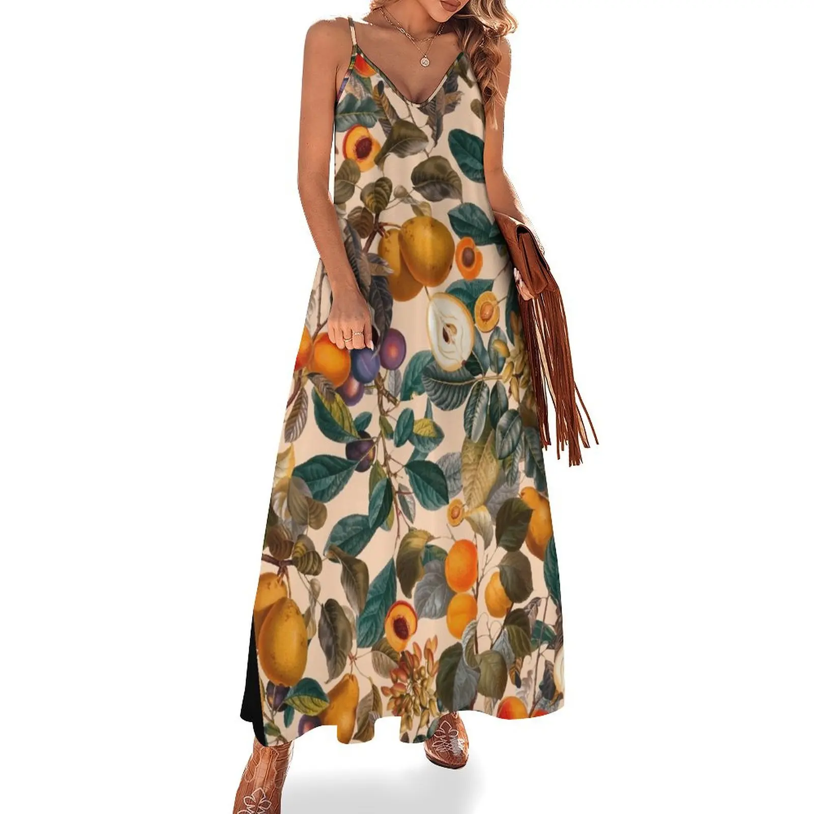 

Vintage Fruit Pattern IX Sleeveless Dress Dance dresses loose summer dress sexy dress for women