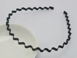 Stylish Unisex Black Metal Wire Wave Headbands - Set of 5 Hair Accessories (1)