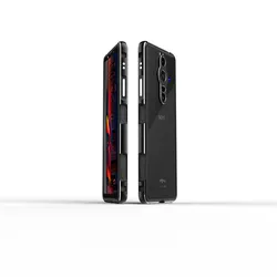 Ultra Thin Aluminum Bumper Frame Case with Camera Lens Protector for Xperia Pro - I (Silver Black)