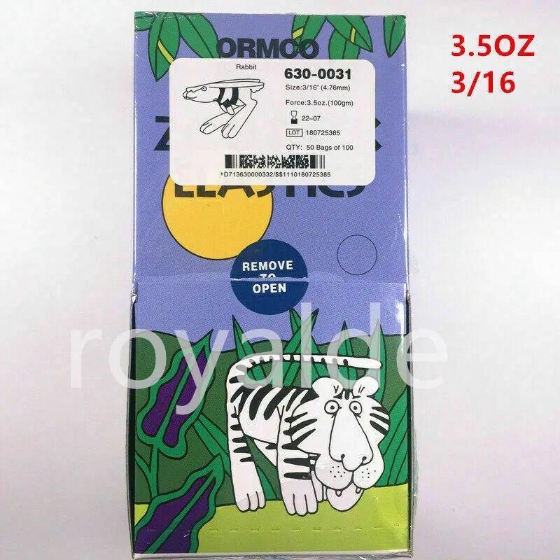 Dental ORMCO Zoo Park Orthodontic Super Elastics Rubber Band Ties 3.5OZ