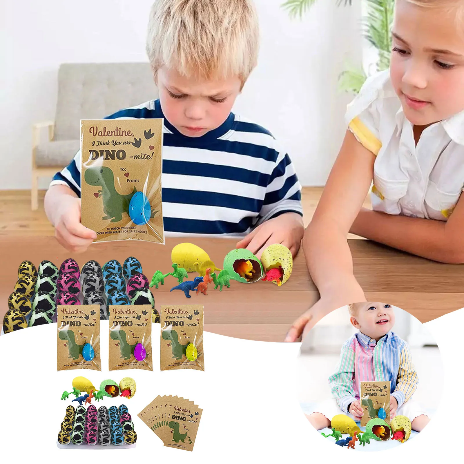 30 Packs Valentines Cards With Dinosaur Egg Hatching Bulk Funny Dino Eggs Easter Exchange Cards For Educational Games 5 Years
