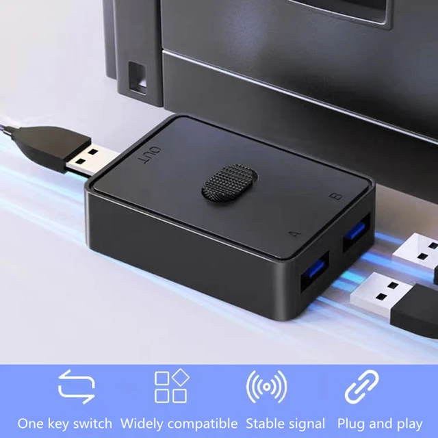 Multi-function USB3.0/2.0 SWITCHER Plug and Play usb hub 2 In 1 Out USB  Switch