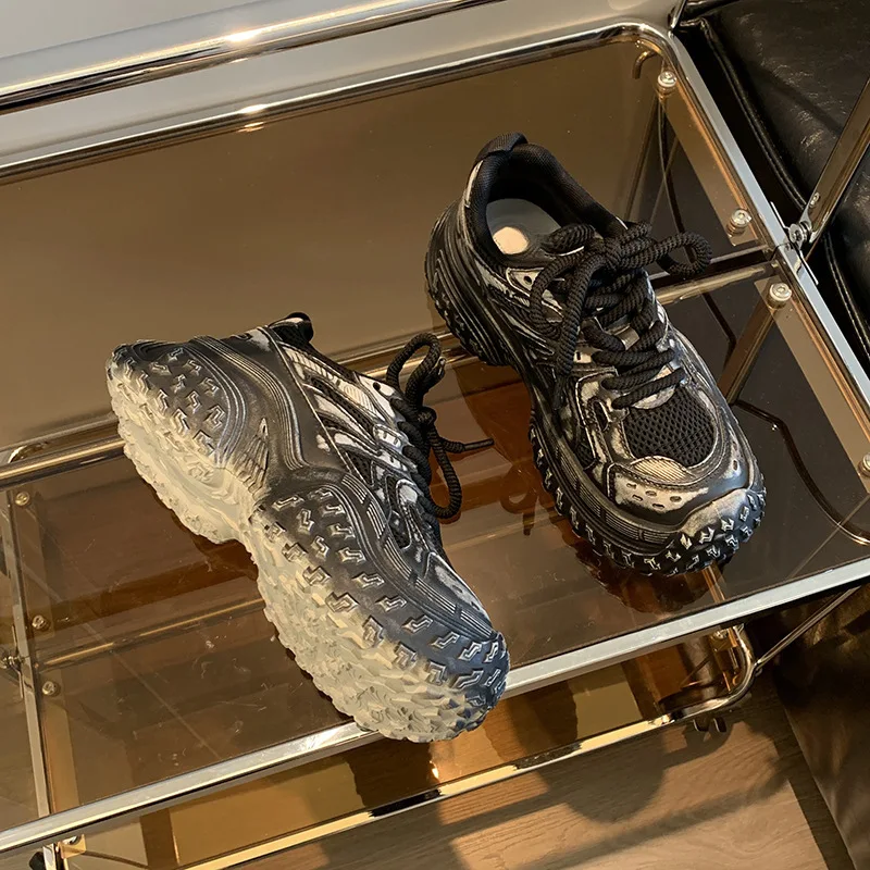 Zapatos de moda para mujer 2024 Zapatillas deportivas transpirables con cordones