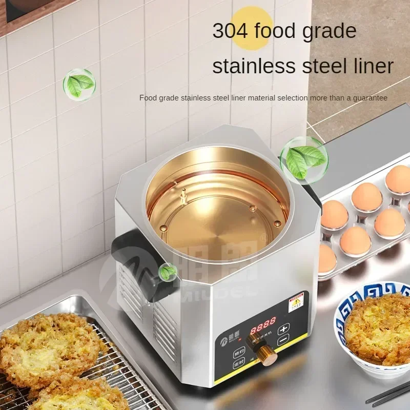 220V Professional Egg Frying Machine Constant Temperature Electric Deep Fryer for Noodles Shop with 16cm Diameter
