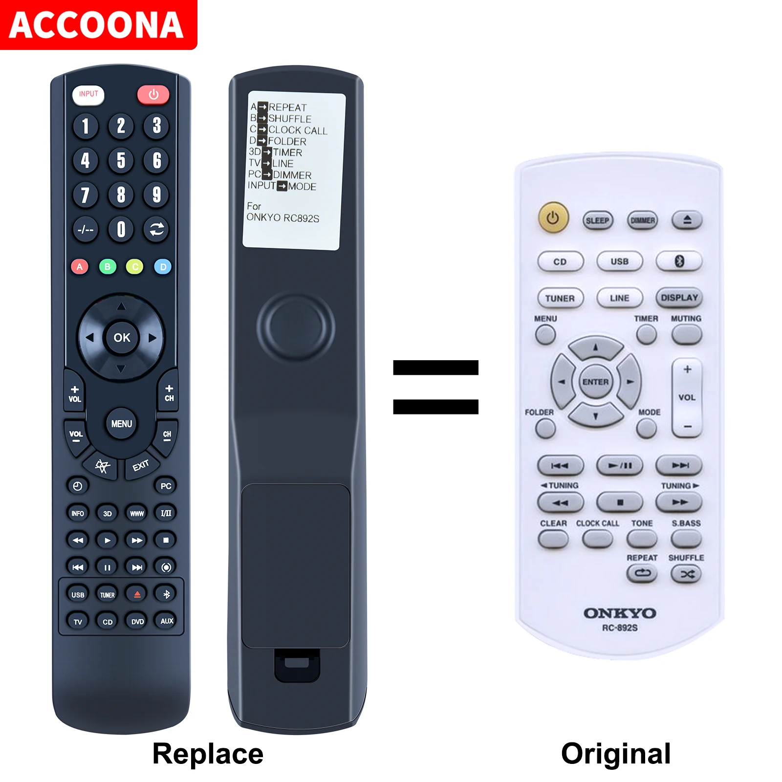 Telecomando Rc-892S Per Sistema Audio Onkyo Cs265B Cs265W Cs265R