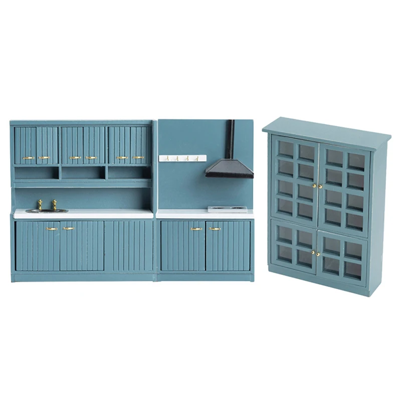 1Pc/Set 1:12 Dollhouse Miniature Wooden Kitchen Furniture Cupboard Worktop Counter Dolls House Kitchen Set Accessories Kids Toy 6
