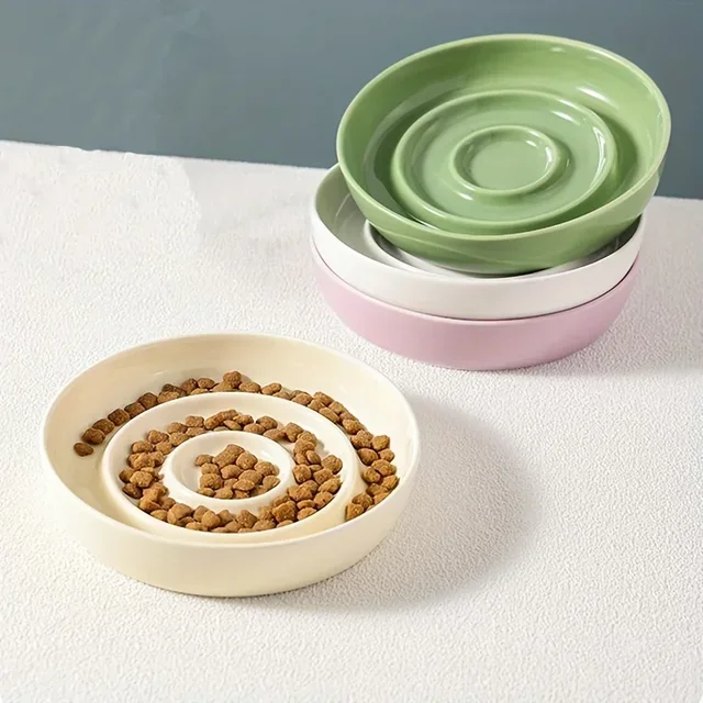 New Ceramic Cat Slow Food Bowl Anti-choking Small Dog Food Bowl Pet Supply 2