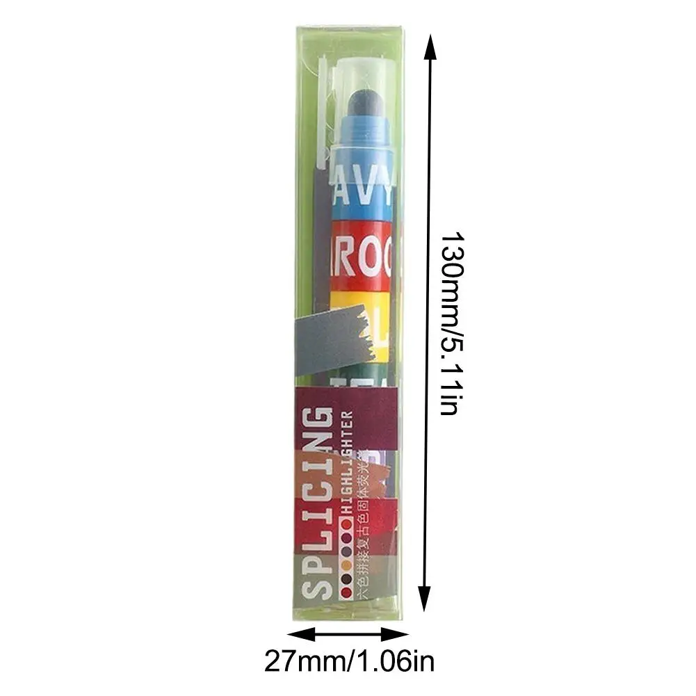 6 Colors Mini Bible Highlighters Vintage Candy Colors Pastel Gel Highlighters Gel Dry Highlighter Markers