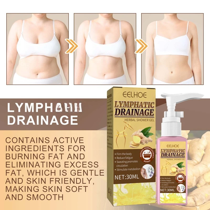 Lymphatic Drainage Slimming Shower Gel Deep Cleansing Waist Shaping Belly Weight Lost Firming Skin Moisturizing Body Bath care