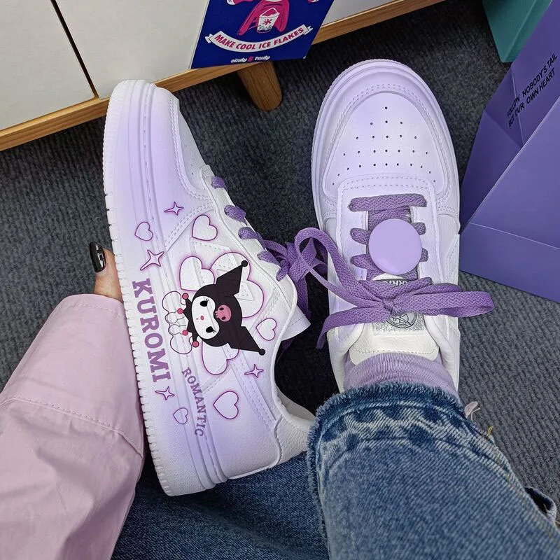 

Sanrios Kuromi Women Running Sports Shoes Girls Casual Cartoon Sneaker Non-slip Breathable Travel Sneaker for Student