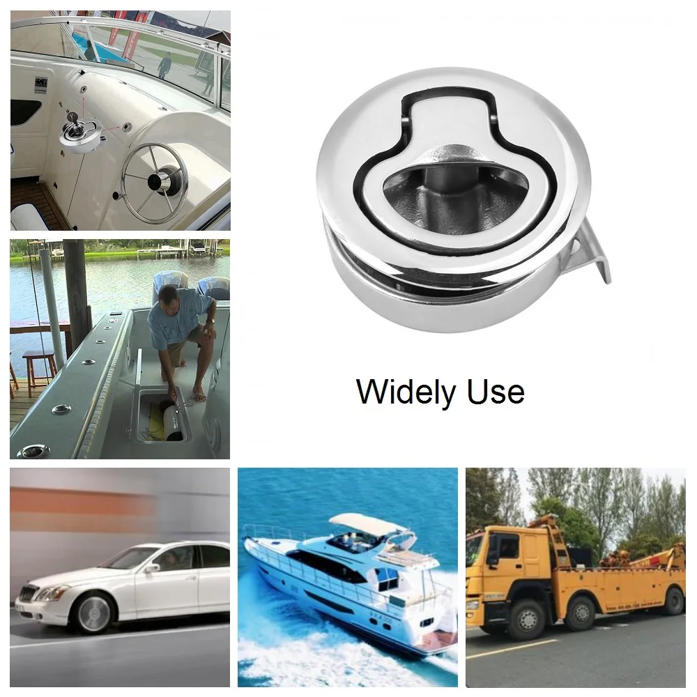 1 Piece 2 inch Round Flush Side Mount Hatch Ring Pull Latch Marine Boat Deck Lift Handle boat deck hatch ring