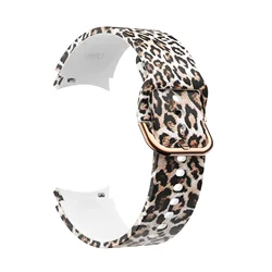 Colorful Pattern Silicone Watch Strap - Adjustable Bracelet Band for Galaxy watch 4-5-6-7 (Leopard print)
