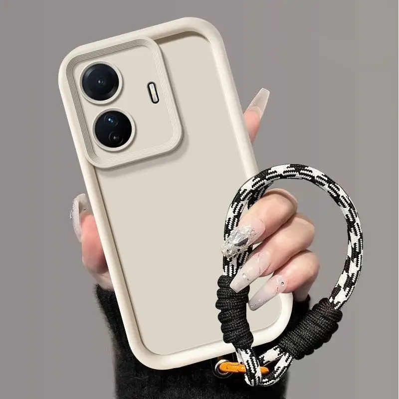 ل vivo Y77 5G حافظة iQOO Z6 لايت جراب هاتف النسيج...