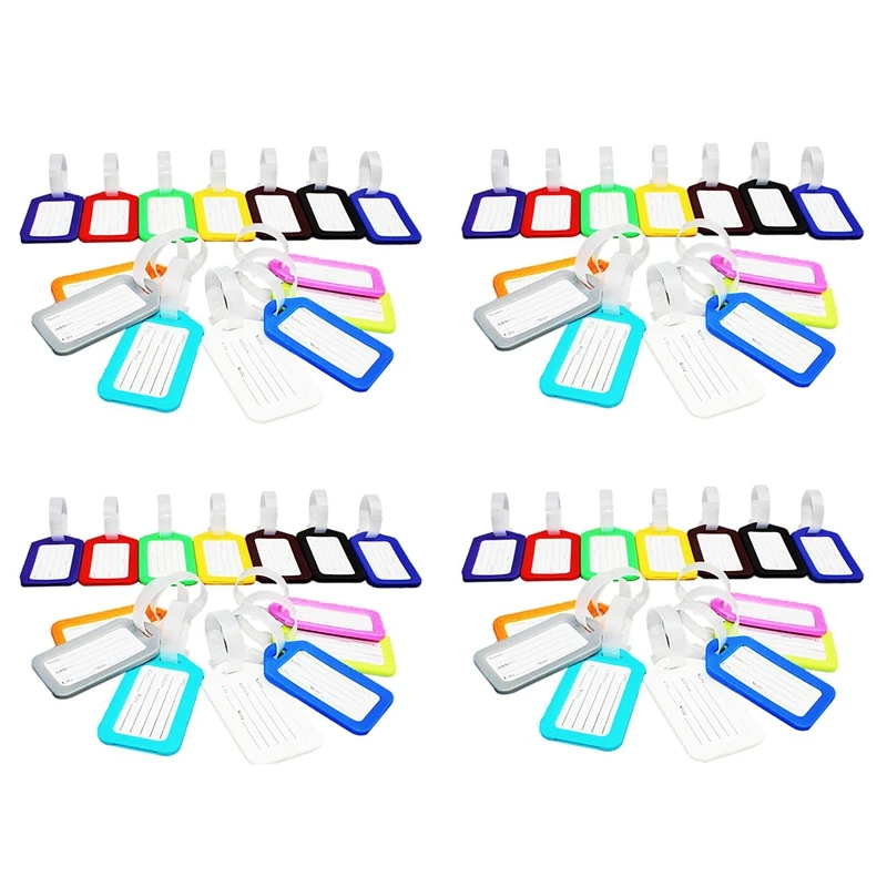 

40 Travel Luggage Bag Tag Plastic Suitcase Baggage Office Name Address ID Label