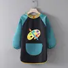 Kids Paint Apron Artist Uniform for Children Working Pocket Waterproof Apron for Painting Baby Eating Brush Pattern Sleeved Bib 1