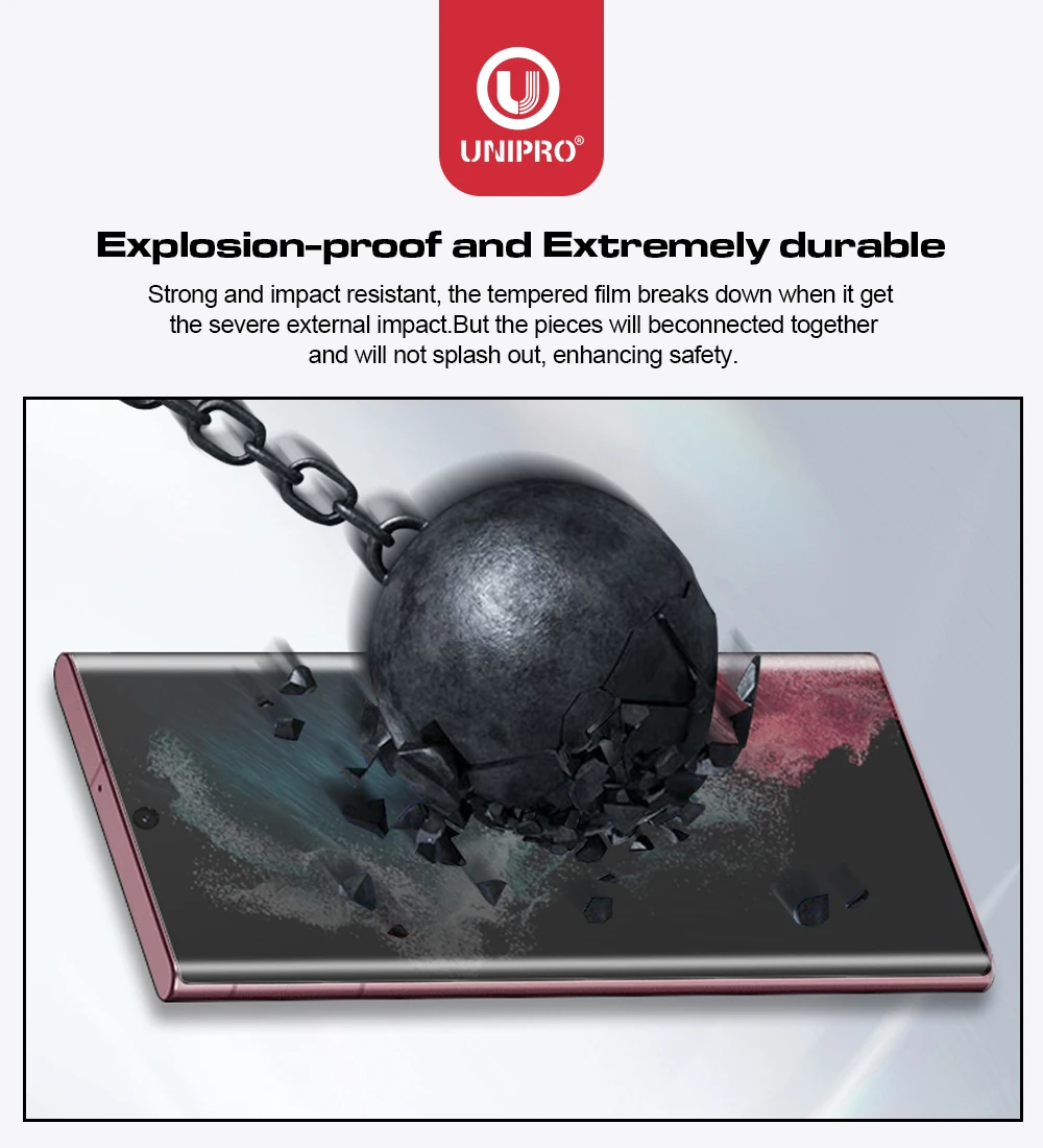 UNIPRO UV Full Glue Edge-to-Edge Anti-Fingerprint Glass Screen Protector