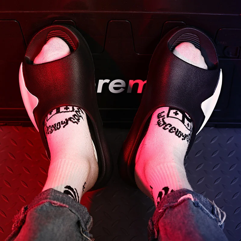 Tofflor för kvinnor och män Halkskydd med tjock sula Mjukt skum Sliders Tofflor för inomhus utomhus_voghion.com