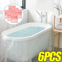 1-6PCS Bath Bag Travel Disposable Bathtub Cover Portable Bath Bucket Film Easy Liner Thickened Travel Hotel Shower Bags 1.2*2.6m 1