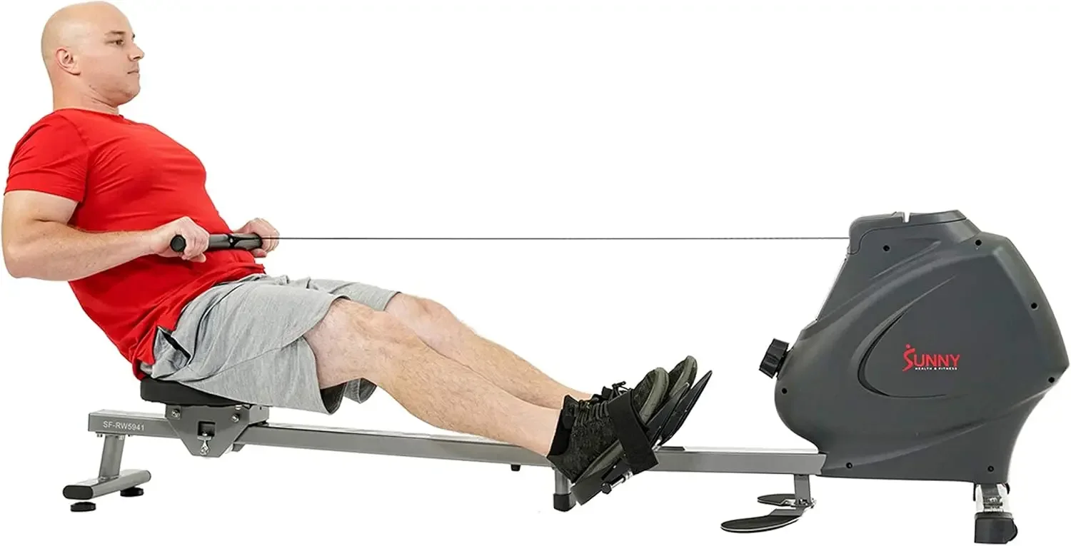 Health & Fitness Multi-Function Premium Magnetic Rowing Machine Bicep Curls Upward Rows Seated Rows