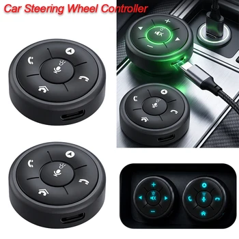 Telecomando Wireless Intelligente Bluetooth a 5 Tasti per Controllo Multimediale su Volante Auto, Radio, DVD, GPS