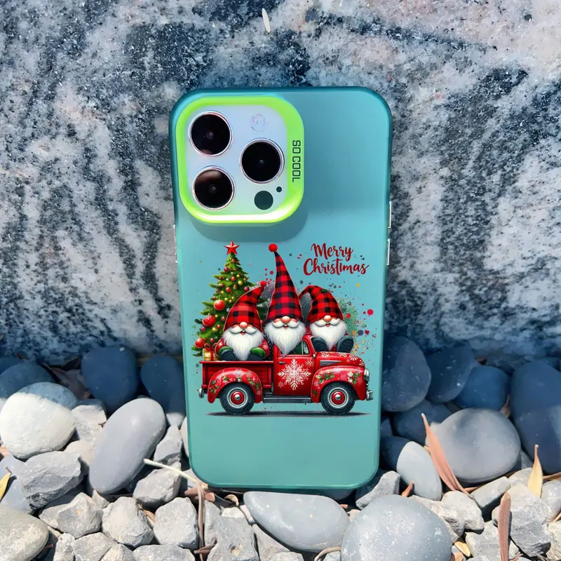 Merry Christmas Tree Santa Claus Phone Case For iphone 15 14 Plus Pro Max 13 12 11 Pro Max Mini Scenery Shockproof Laser Covers – Detail 6