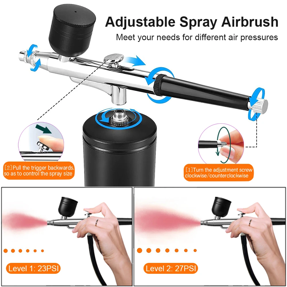 Airbrush Nail Cordless Portable Airbrushes Air Hose Extension Spray Gun With Compressor for Nails Art Painting Makeup Cake K10