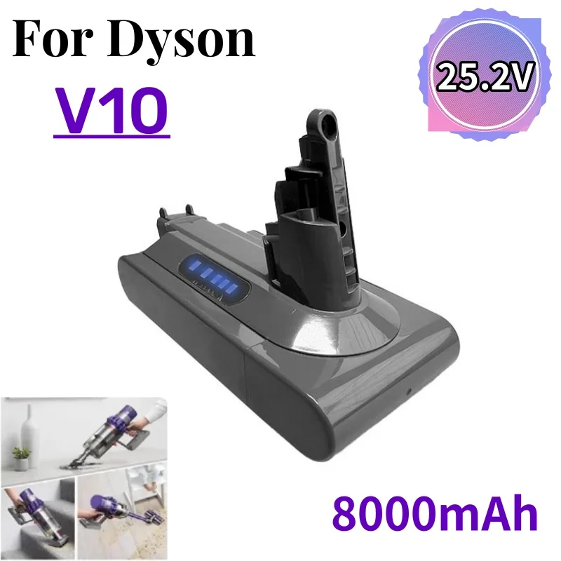 Batteria Di Ricambio Sv12 8000Mah Recentemente Aggiornata Per Batteria Dyson V10 V10 Absolute V10 Fluffy Cyclone V10 Battery