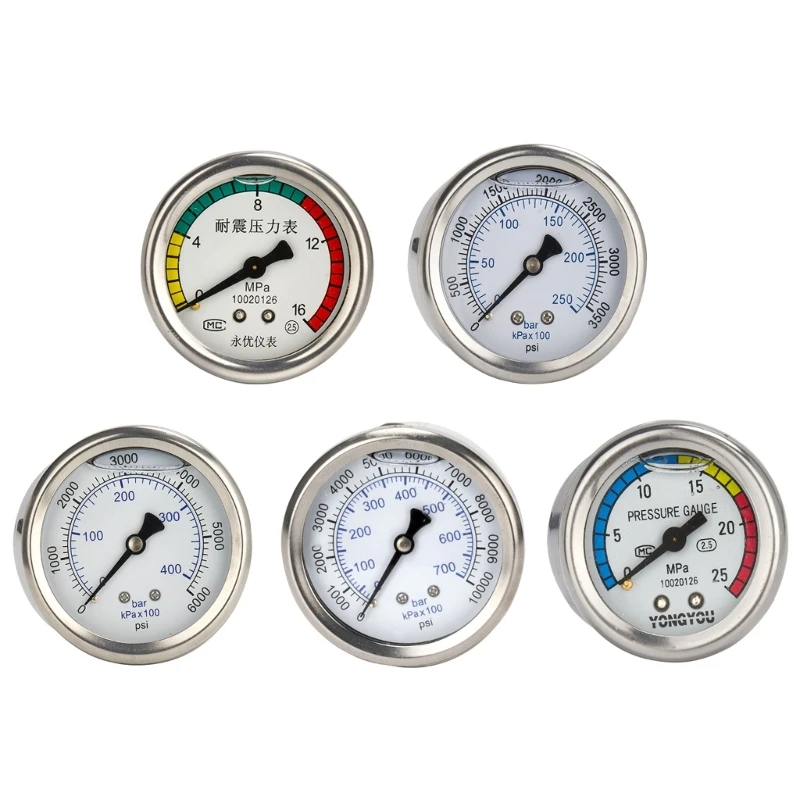 

M14 Thread 0~25MPa Water Pressure Gauge High Pressure Car Wash-Pump Accessories Washer Cleaning Machine Dropship