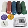 300pcs Poker Chip Set For Texas Holdem Blackjack Gambling With Carrying Case And Cards Hold'em Mat Texas Holdem Poker Game Set 1